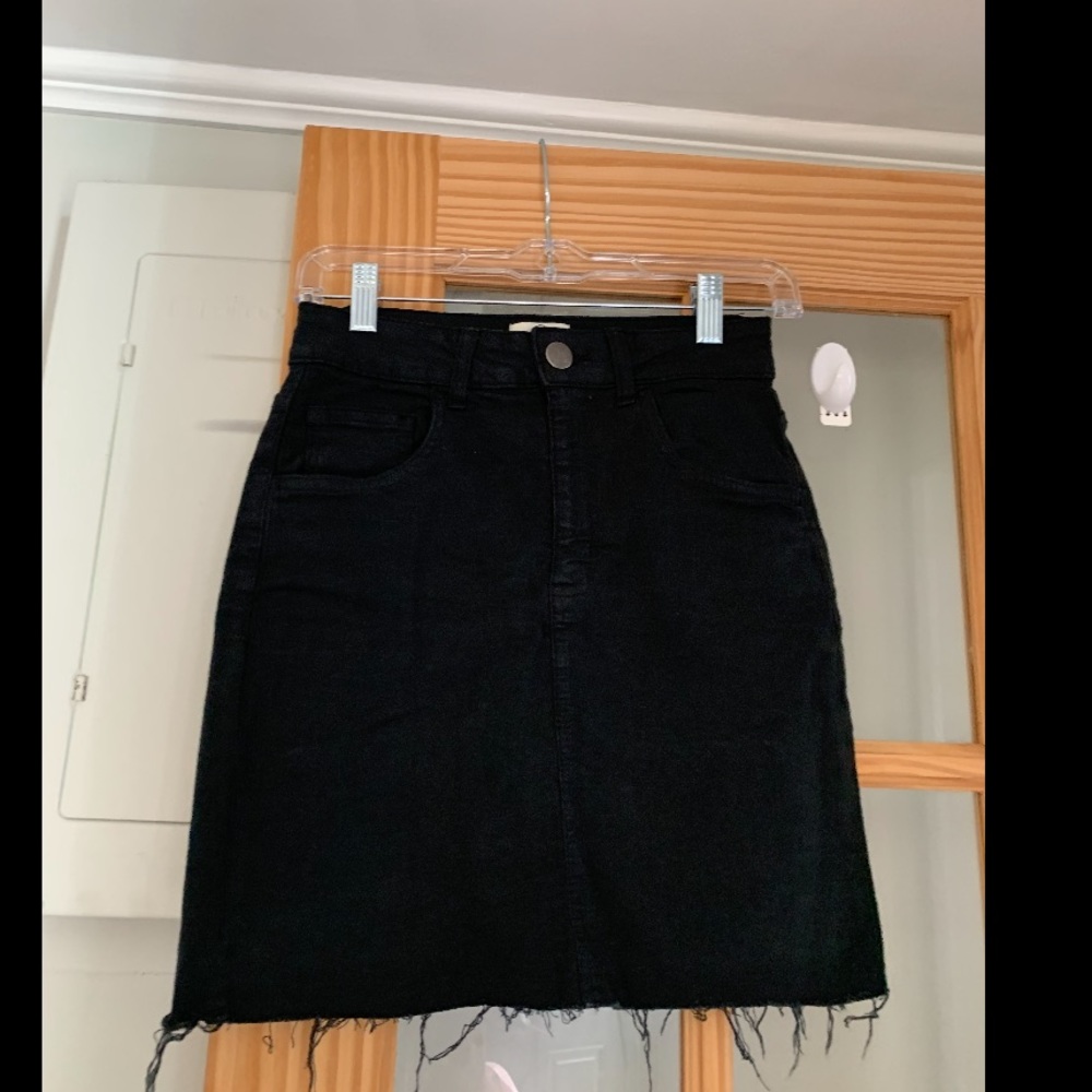 Black Denim Skirt